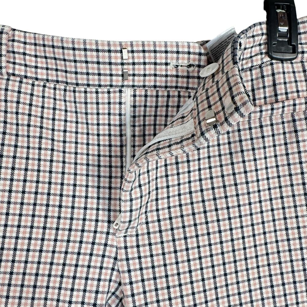 Banana Republic SZ 4 Sloan Dress Pants Mid-Rise Plaid Pockets Stretch Zip-Fly - Picture 3 of 9